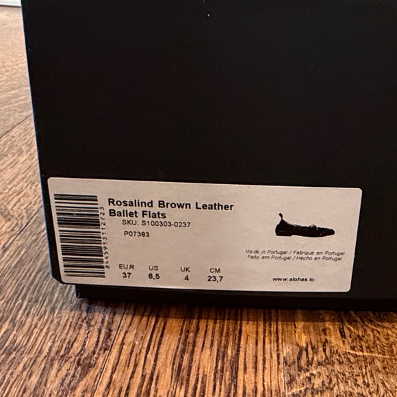 Alohas Brown Leather Ballet Flats - Picture 7 of 8